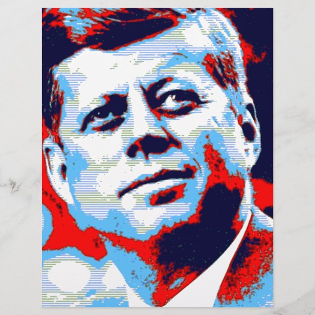 Pop Art JFK John F. Kennedy Red Blue (Frente)