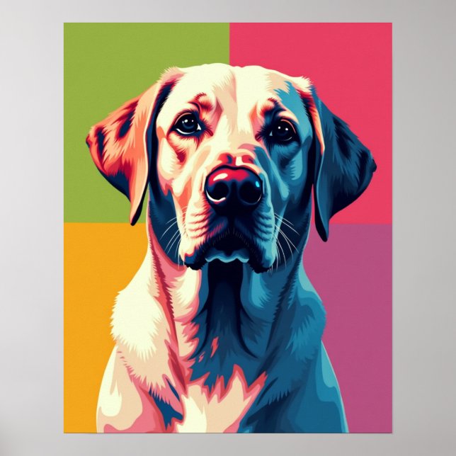 Pop Art Labrador Candy Crush Grid Poster (Frente)