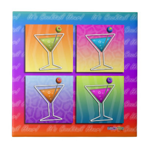 Pop Art Martinis Azulejo - Porta copos - Trivet