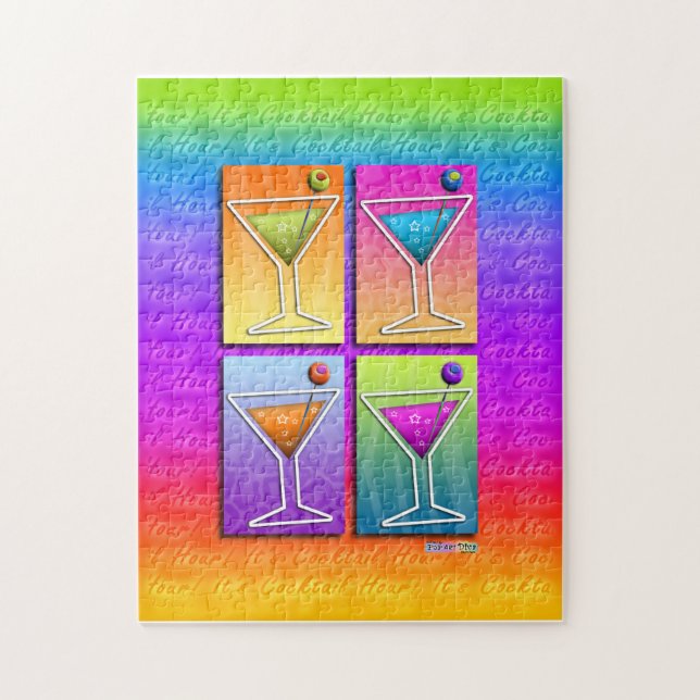 Pop Art MARTINIS QUEBRA-CABEÇA (Vertical)