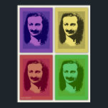 Pop Art Meher Baba Retrato Poster Impressão<br><div class="desc">Se conhecia Meher Baba? Uma renderização de pop de 4 cores.</div>