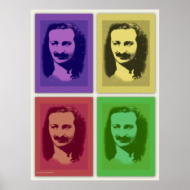 Pop Art Meher Baba Retrato Poster Impressão (Frente)