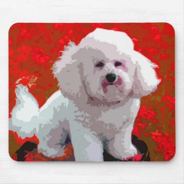 Pop art Mousepad de Bichon Frise (Frente)