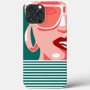 Pop art Mulher branca Óculos escuros mordendo Lábi