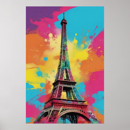 Pop Art Paris Eiffel Tower Poster Wall Art Impress