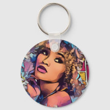 Pop Art Princess Button Chaveiro