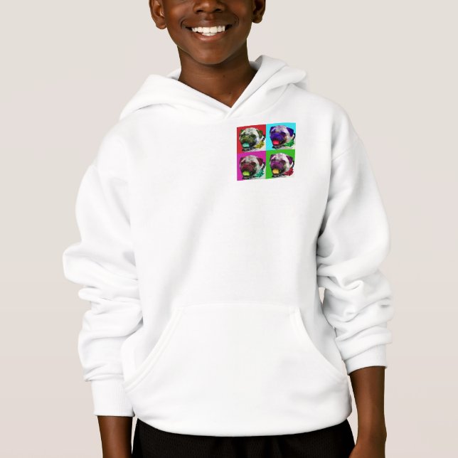 Pop Art Pug Kids Zip Hoodie (Frente)