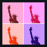 Pop Art Style Estátua da Liberdade Poster<br><div class="desc">Trabalhos de arte pop de Monumentos de Nova Iorque de Arte - Imóveis Independentes de Símbolos Nacionais dos Estados Unidos da América</div>
