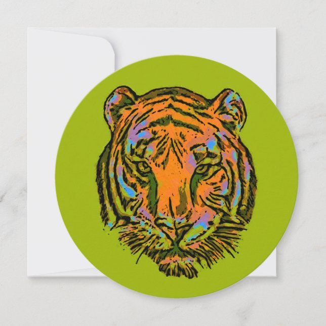 Pop Art TIGER HEAD + seu backgr. & ideias (Frente)