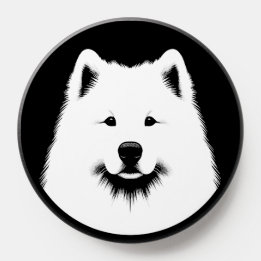 Pop Art White Samoyed Dog Breed Beautiful