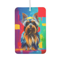 Pop Art Yorkie Dog Funky Air Freshener