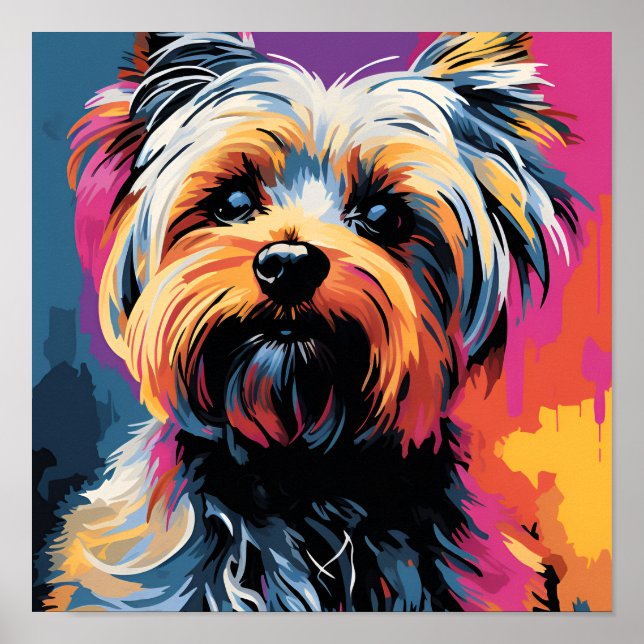 Pop Art Yorkshire Terrier impressão (Frente)