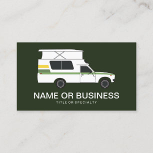 pop chinook camper retro greens cartão de visita