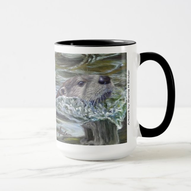Pop da lontra!  caneca de 15 onças (Direita)