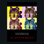 Pop de arte Black Motivational Wolf Impressão<br><div class="desc">Estilo Digital de BD Arte Animal - Mundo Selvagem de Animais Extremos - Criaturas Mais Ferozes Imagens Computacionais</div>