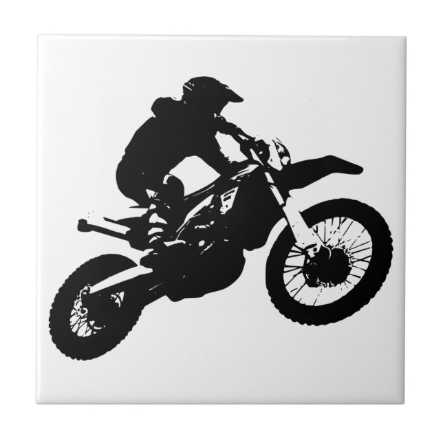 Pop de Arte Branca Negra Motocross Motorcyesporte (Frente)