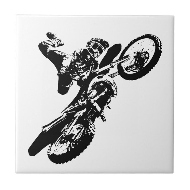 Pop de Arte Branca Negra Motocross Motorcyesporte (Frente)