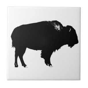Pop de Arte de Bison Bison Branco e Preto