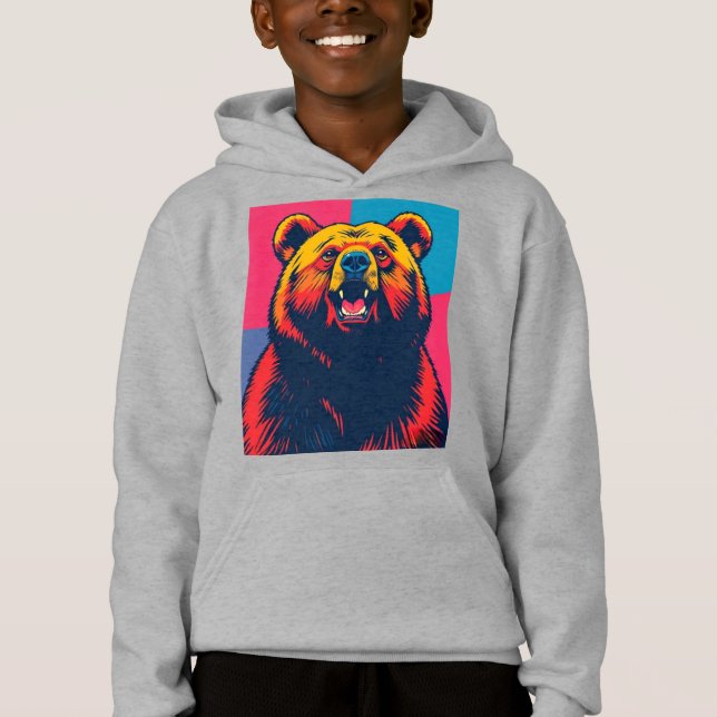 Pop de Arte do Urso Grizzly (Frente)