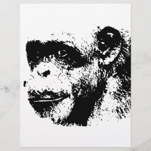 Pop de arte em chimpanzé preto-e-branco