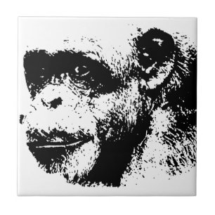 Pop de arte em chimpanzé preto-e-branco