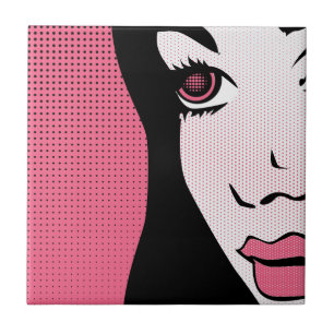 Pop de arte moderna do rosto da mulher