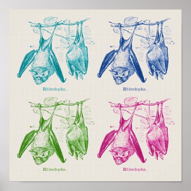 Pop de arte moderna retro-grid Halloween poster (Frente)