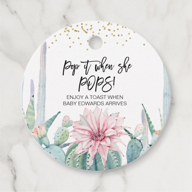 Pop De Cactus Rosa Quando Pop A Etiqueta (Frente)