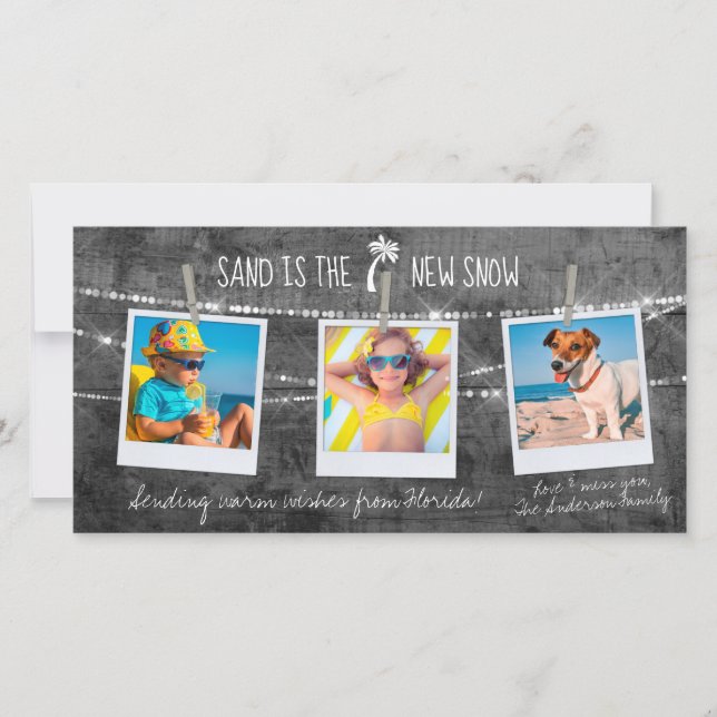 Pop de cor monocromática Feriado 3-Cartão com foto (Frente)