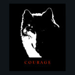 Pop de Coragem Motivacional Wolf Art Impressão<br><div class="desc">Trabalho de arte digital - Wolf Head Computer Animal Art - College Pop Art - Imagens Computadoras de Animais Grandes Selvagens</div>
