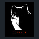 Pop de Coragem Motivacional Wolf Art Impressão<br><div class="desc">Trabalho de arte digital - Wolf Head Computer Animal Art - College Pop Art - Imagens Computadoras de Animais Grandes Selvagens</div>