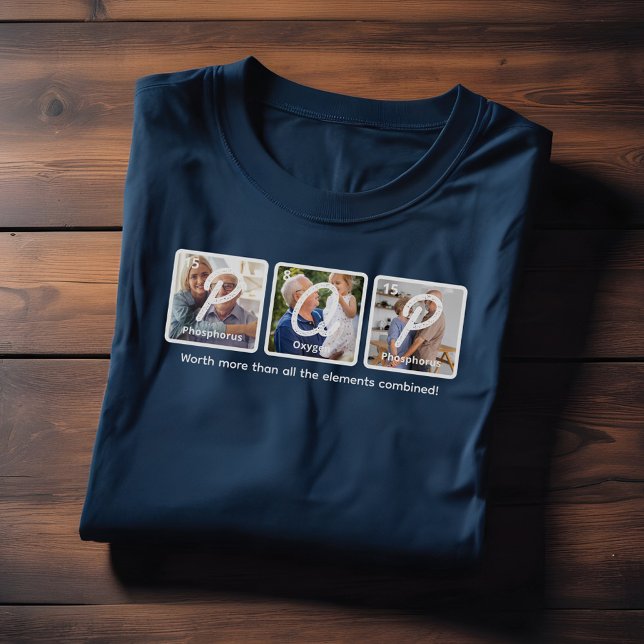 Pop de Dia de os pais Feliz dos Elementos de Mesa  (Periodical Table Elements Happy Father's Day Pop T-Shirt)