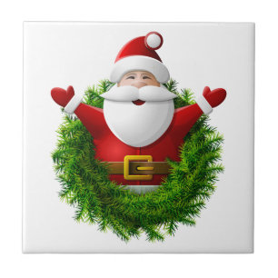 Pop de Papai Noel fora da grinalda do Natal