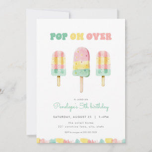 Pop de Verão sobre o Convite de Aniversário do Pic