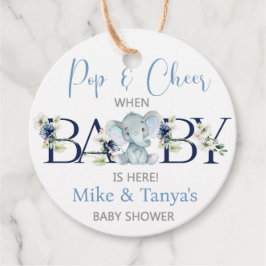 Pop e etiquetas de chá de fraldas de elefante.