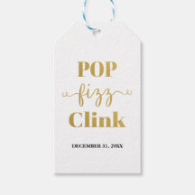 POP FIZZ CLINK White e Dourada Etiqueta de present