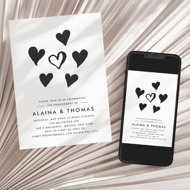 Pop Hearts | Convite à Festa de noivado (Criador carregado)