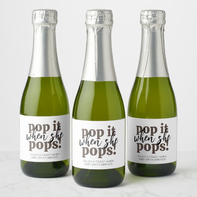 Pop It When She Pops Baby Shower Favor (Garrafas)