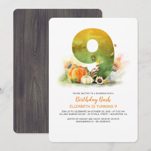Pop-kin Patch Birthday Bash Fall Convite