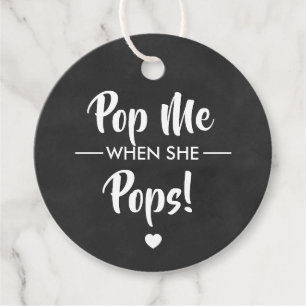 Pop Me Quando Ela Pop, Etiqueta Do Chá de fraldas