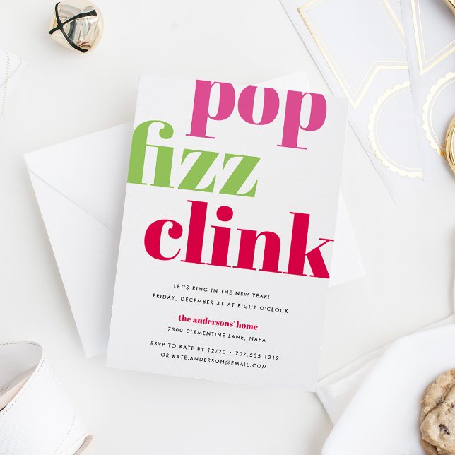 Pop moderno | Convite de festas de Ano Novo (Criador carregado)