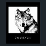 Pop Motivação Coragem de Arte Wolf Poster Impressã<br><div class="desc">Trabalho de arte digital - Wolf Head Computer Animal Art - College Pop Art - Imagens Computadoras de Animais Grandes Selvagens</div>