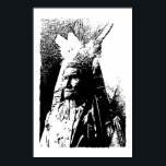 Pop preto e branco Geronimo Poster<br><div class="desc">Posters pop de Trabalho de arte de estilo de arte - Legendário Efeito de tinta digital Geronimo Design</div>