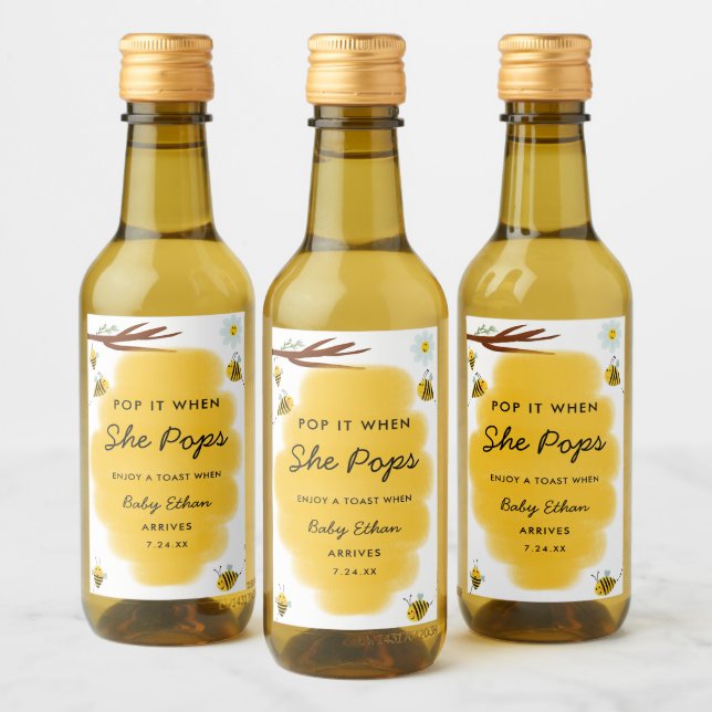 Pop quando ela Pop o Chá de fraldas da abelha (Garrafas)