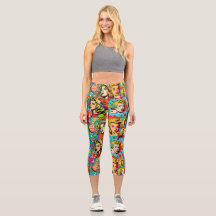 Pop Rapariga Art Comic 1 - Leggings Capris Diverti
