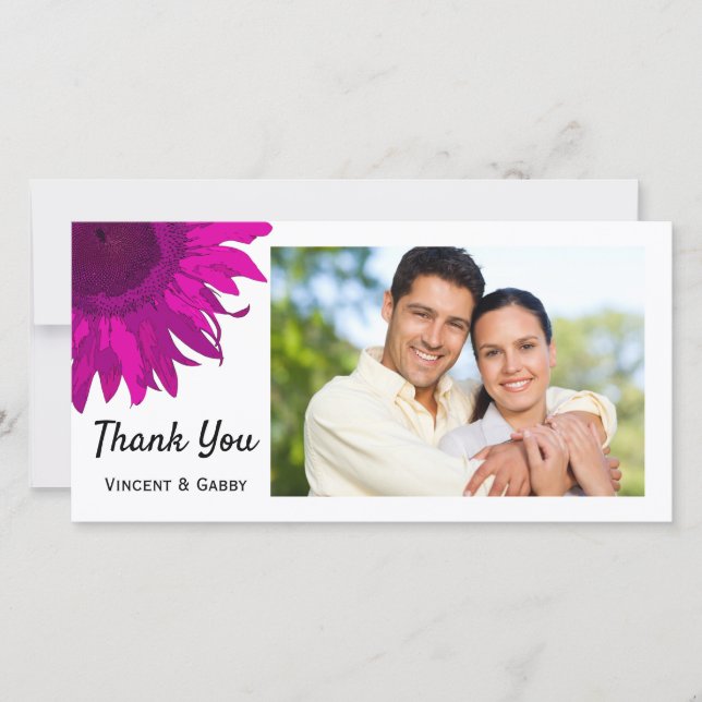 Pop, Rosa, Girassol, Obrigado, Cartão com fotos (Frente)