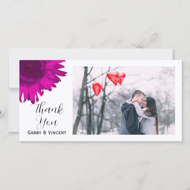 Pop, Rosa, Girassol, Obrigado, Cartão com fotos (Frente)