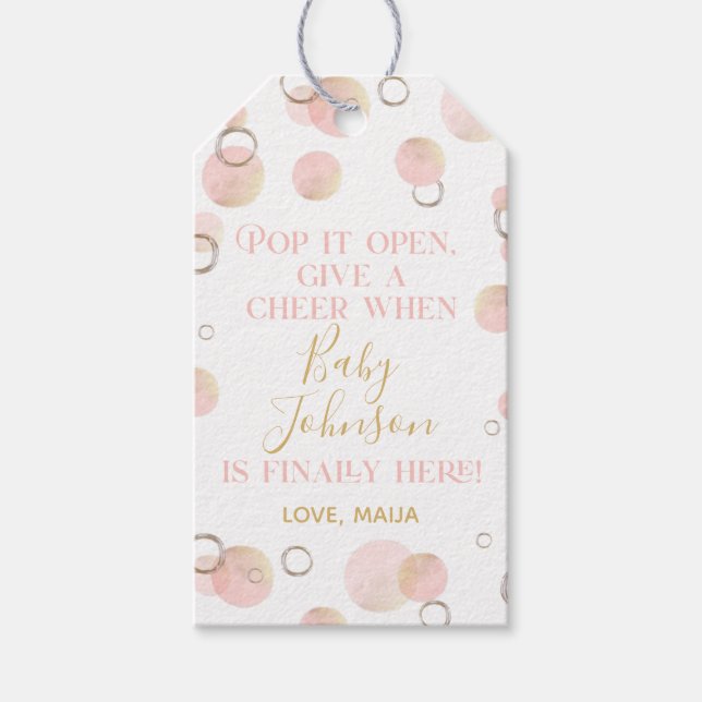 Pop rosa quando ela Pop a etiqueta de champanhe da (Frente)