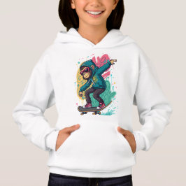 Pop Skate Monkey Kids T-Shirt Design Cool Cartoon