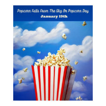 Popcorn Cai Do Céu Na Poster Do Dia Da Pipoca